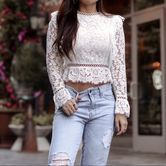 White Lace Blouse - Picture 2 of 7
